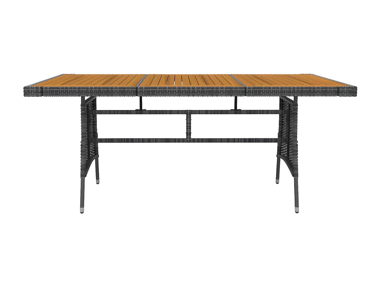 Mobilier à dîner d'extérieur 9 pcs Résine tressée Gris