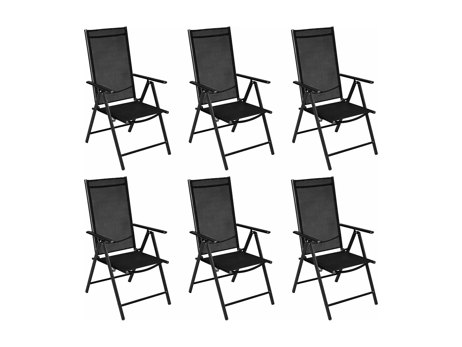 Ensemble de salle à manger de jardin 7 pcs Aluminium Noir 4