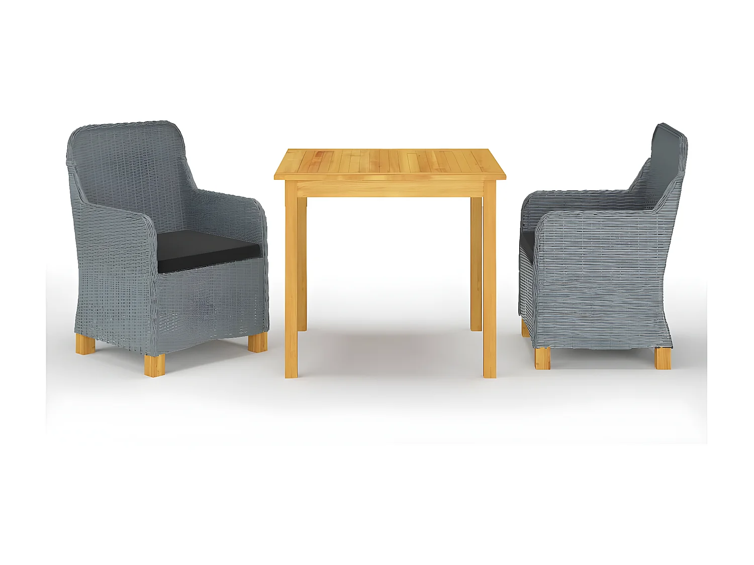 Ensemble de salle à manger de jardin 3 pcs Gris clair 2