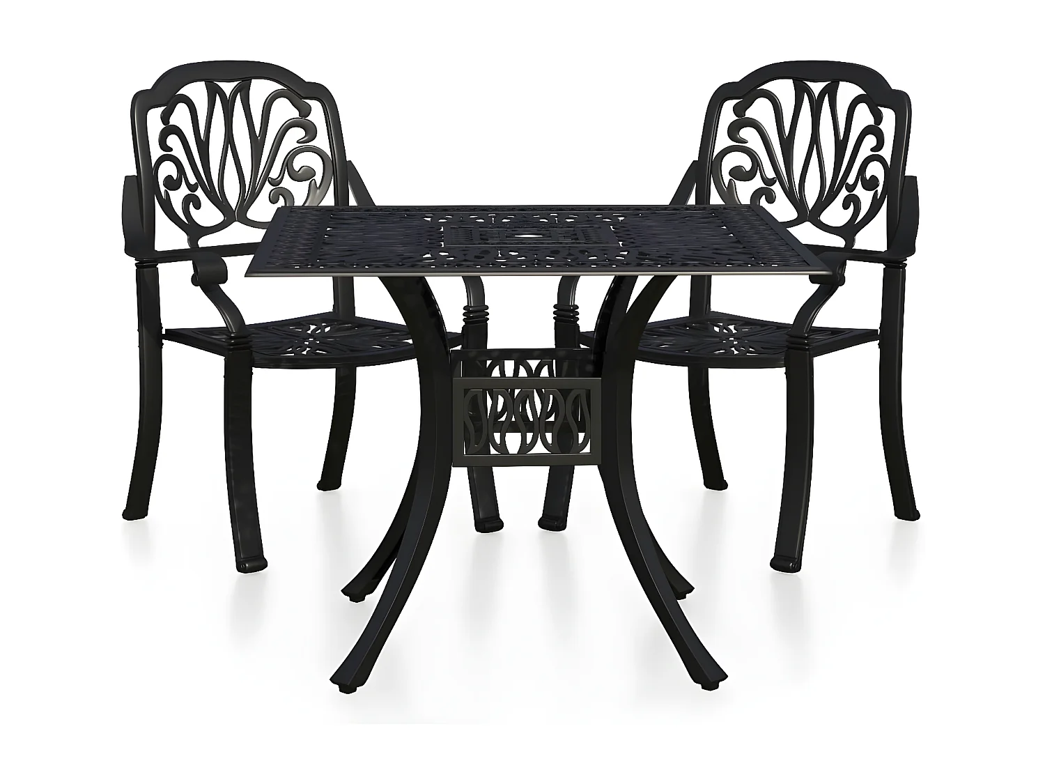 Ensemble de bistro 3 pcs Aluminium coulé Noir 4