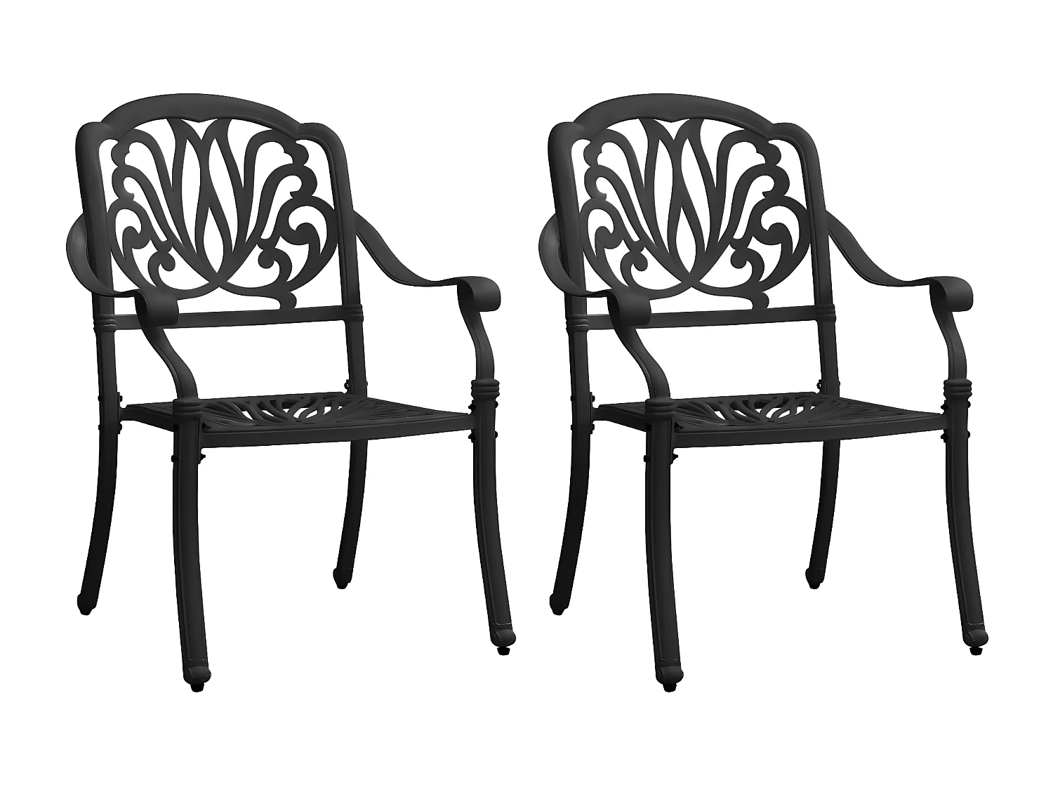 Ensemble de bistro 3 pcs Aluminium coulé Noir 4