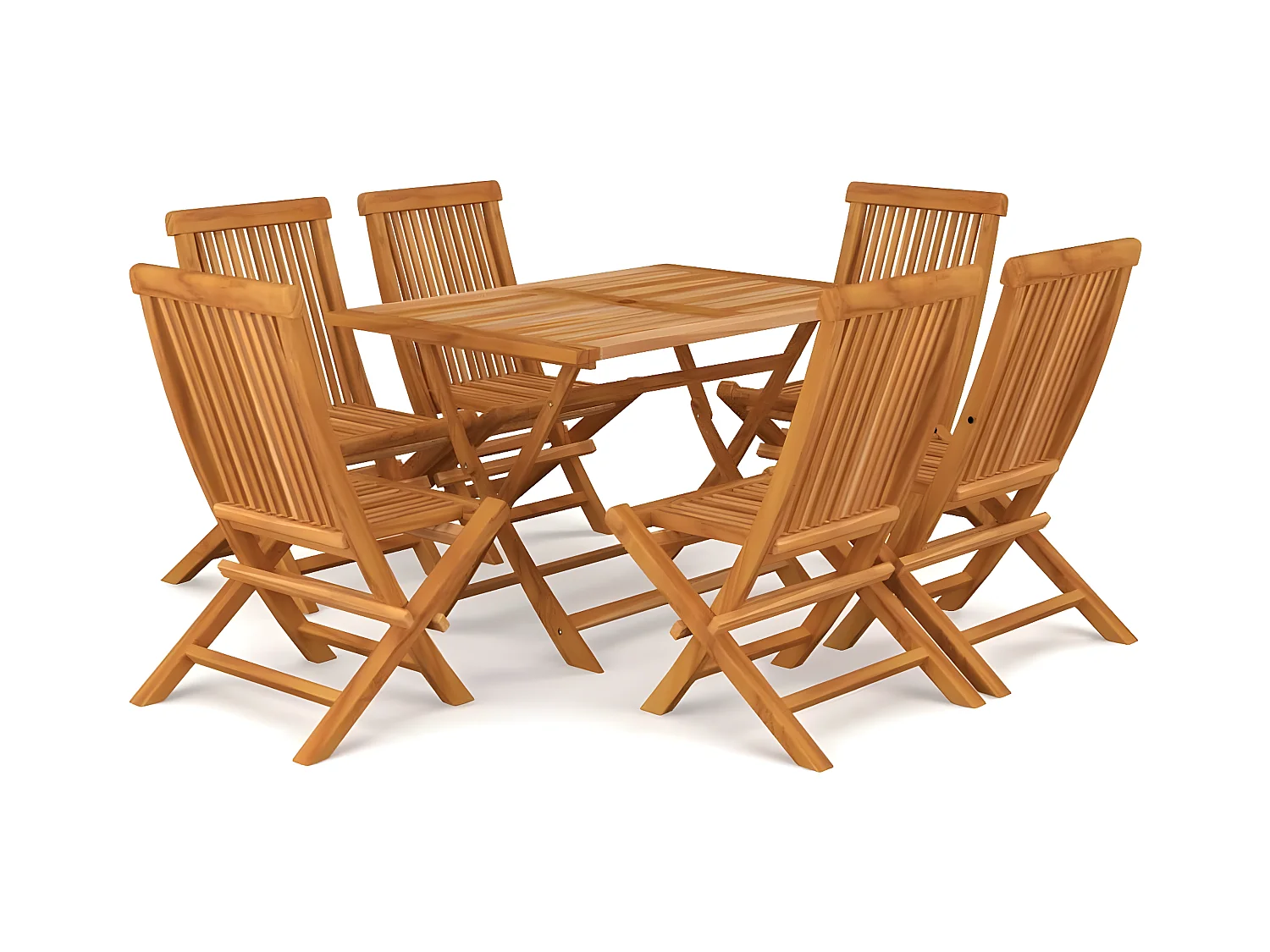 Salon de jardin 7 pcs Bois de teck massif 13