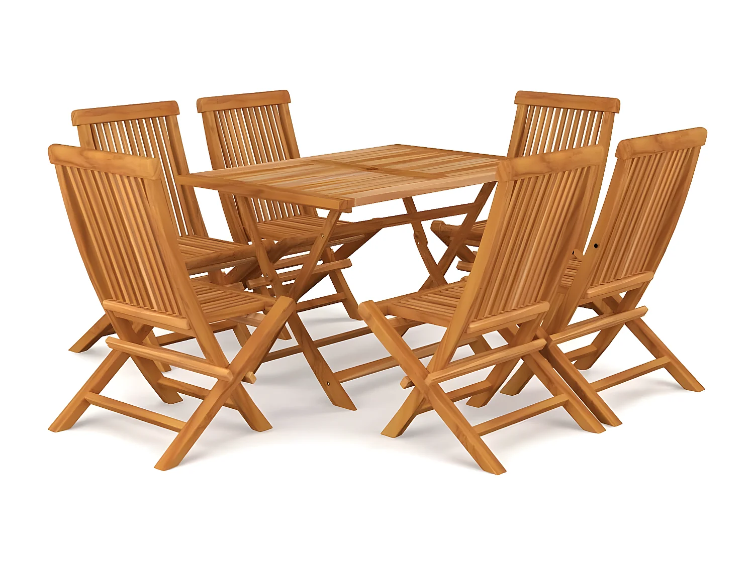 Salon de jardin 7 pcs Bois de teck massif 13