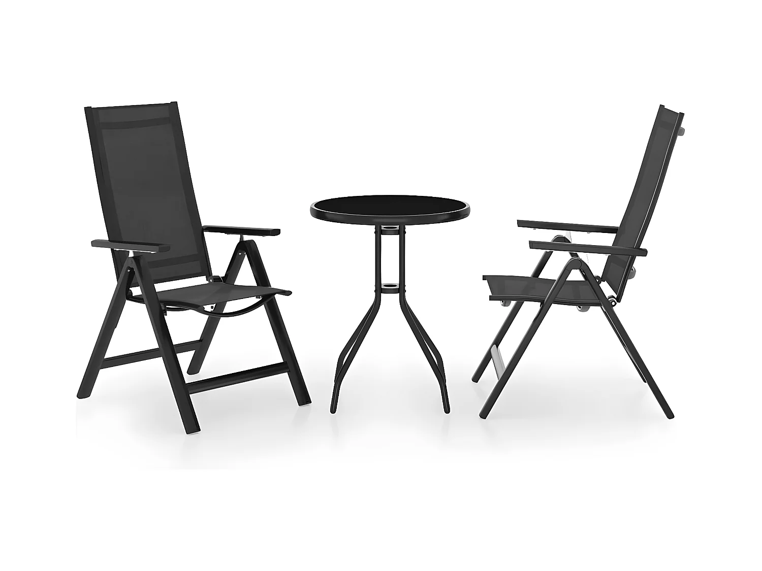 Mobilier de bistro 3 pcs Noir et anthracite 2