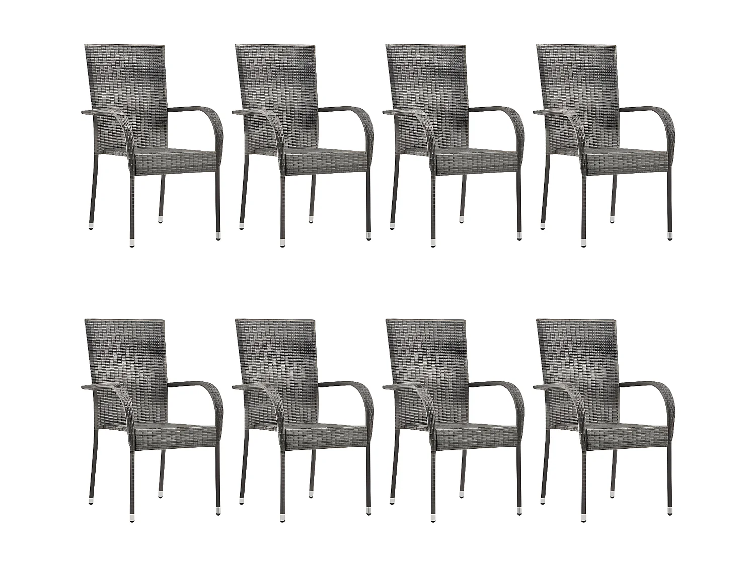 Ensemble de salle à manger de jardin 9 pcs Gris 9