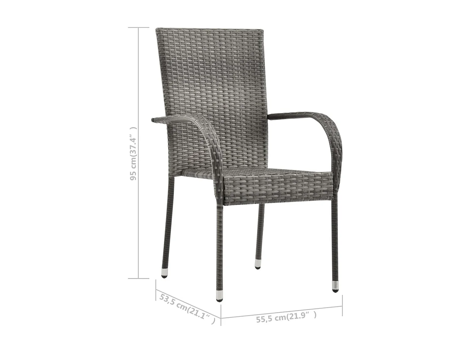 Ensemble de salle à manger de jardin 9 pcs Gris 9