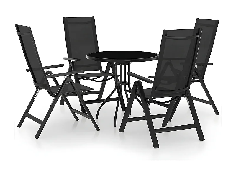 Mobilier de bistro 5 pcs Noir et anthracite 2