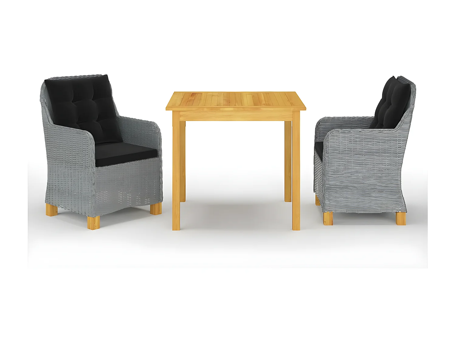 Ensemble de salle à manger de jardin 3 pcs Gris clair 4