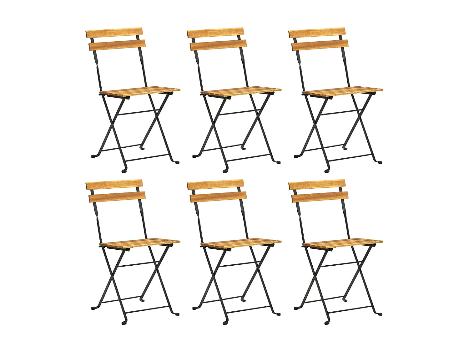 Mobilier à dîner d'extérieur pliable 7 pcs Bois d'acacia solide 2