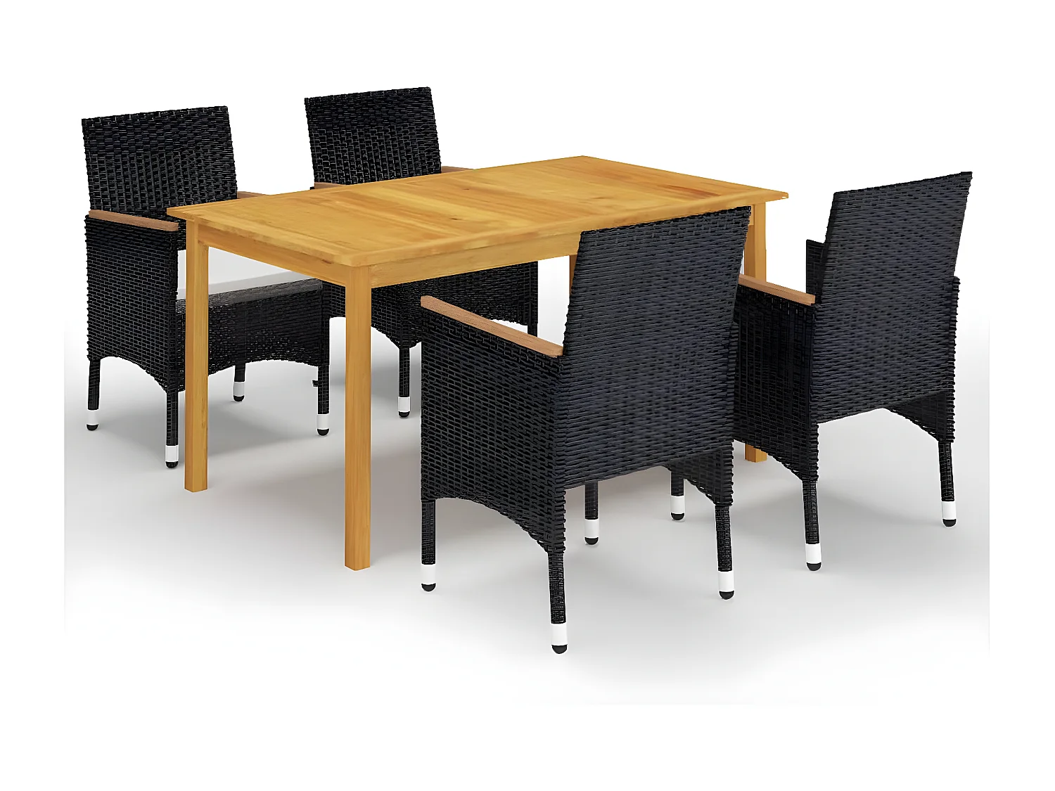 Ensemble de salle à manger de jardin 5 pcs Noir 77