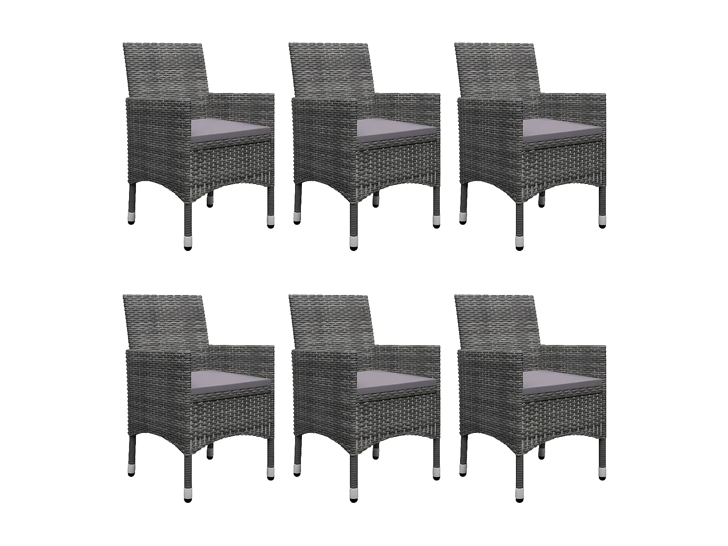 Ensemble de salle à manger de jardin 7 pcs Gris 15