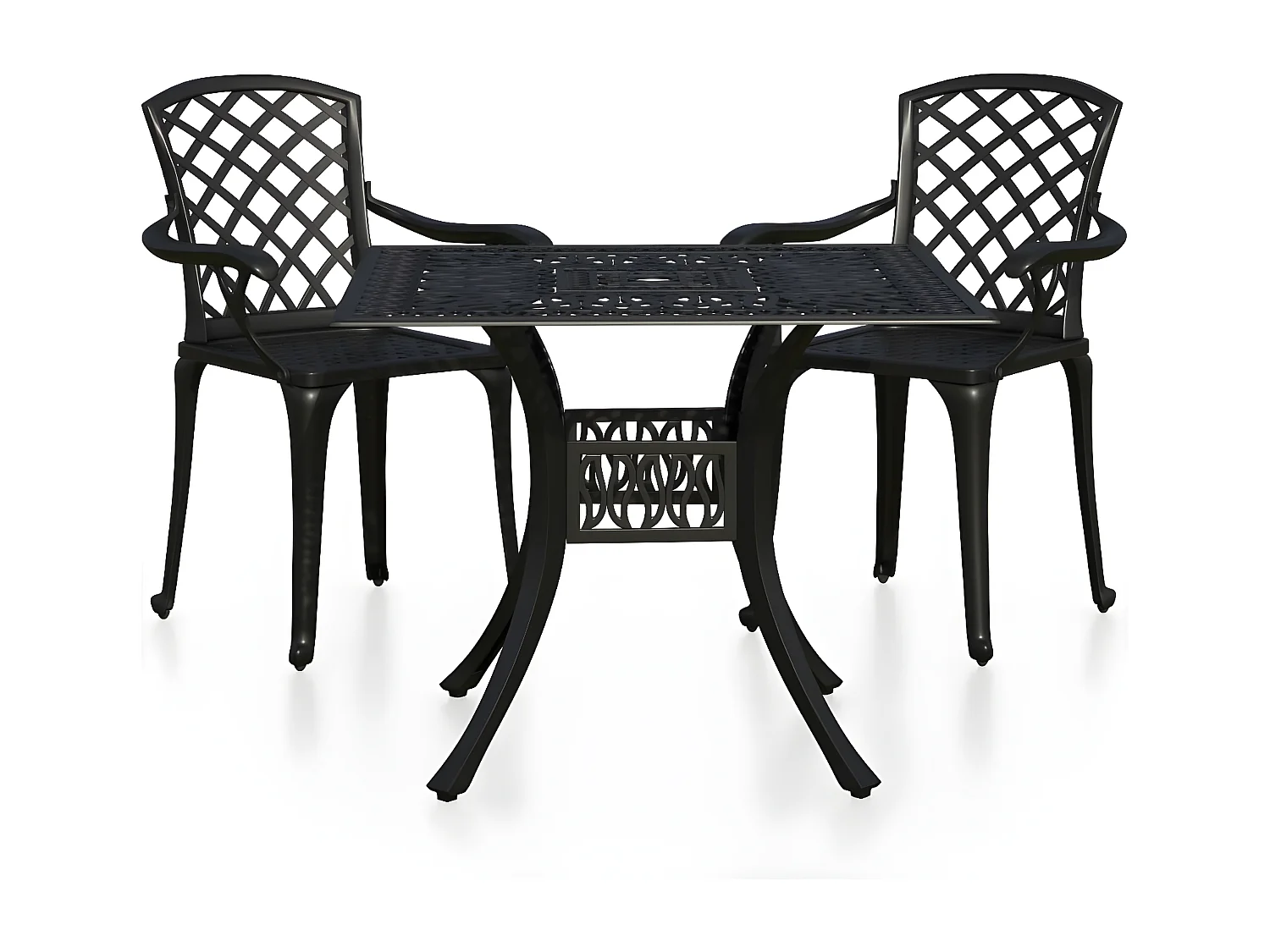 Ensemble de bistro 3 pcs Aluminium coulé Noir 8