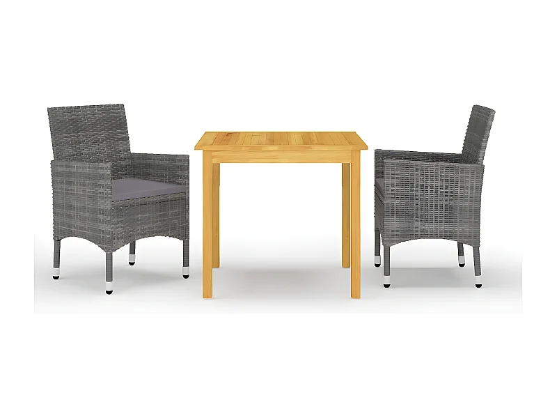 Ensemble de salle à manger de jardin 3 pcs Gris 13