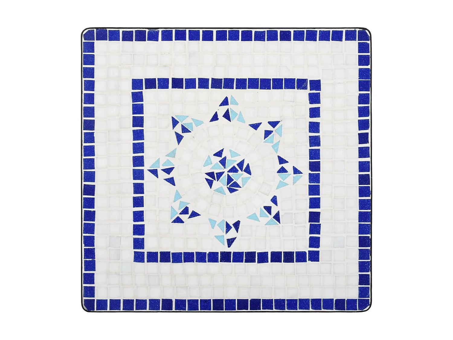Mobilier de bistro 3 pcs mosaïque Carreau céramique Bleu Blanc