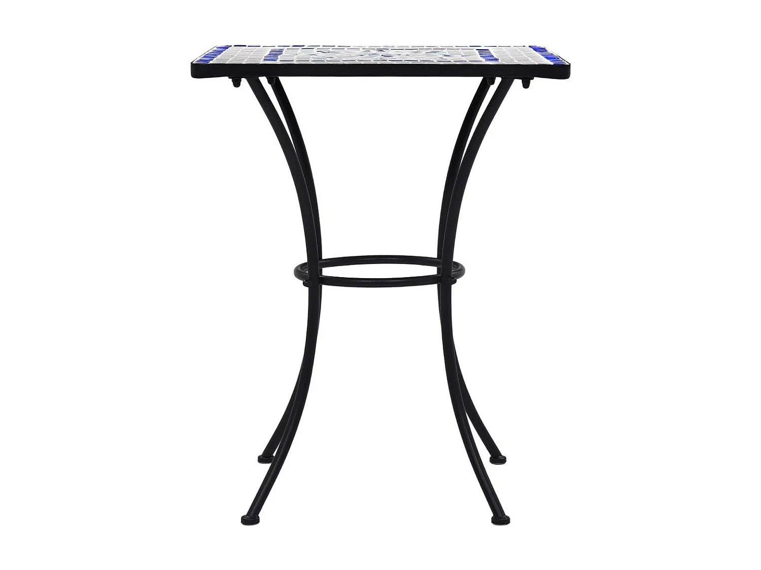 Mobilier de bistro 3 pcs mosaïque Carreau céramique Bleu Blanc