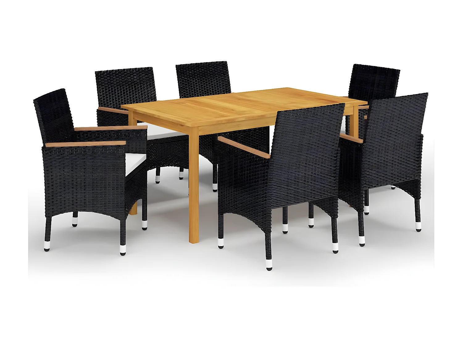 Ensemble de salle à manger de jardin 7 pcs Noir 69