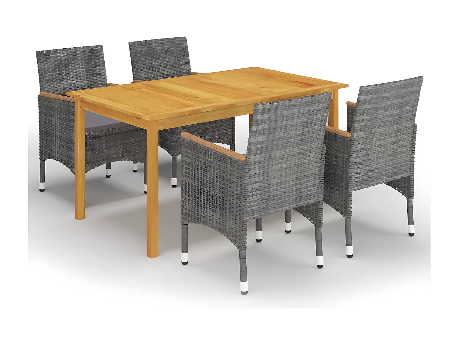 Ensemble de salle à manger de jardin 5 pcs Gris 41