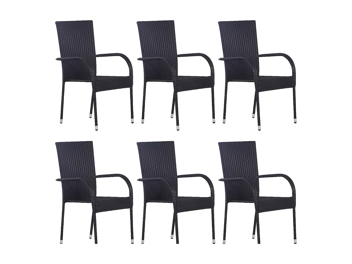 Ensemble de salle à manger de jardin 7 pcs Noir 56