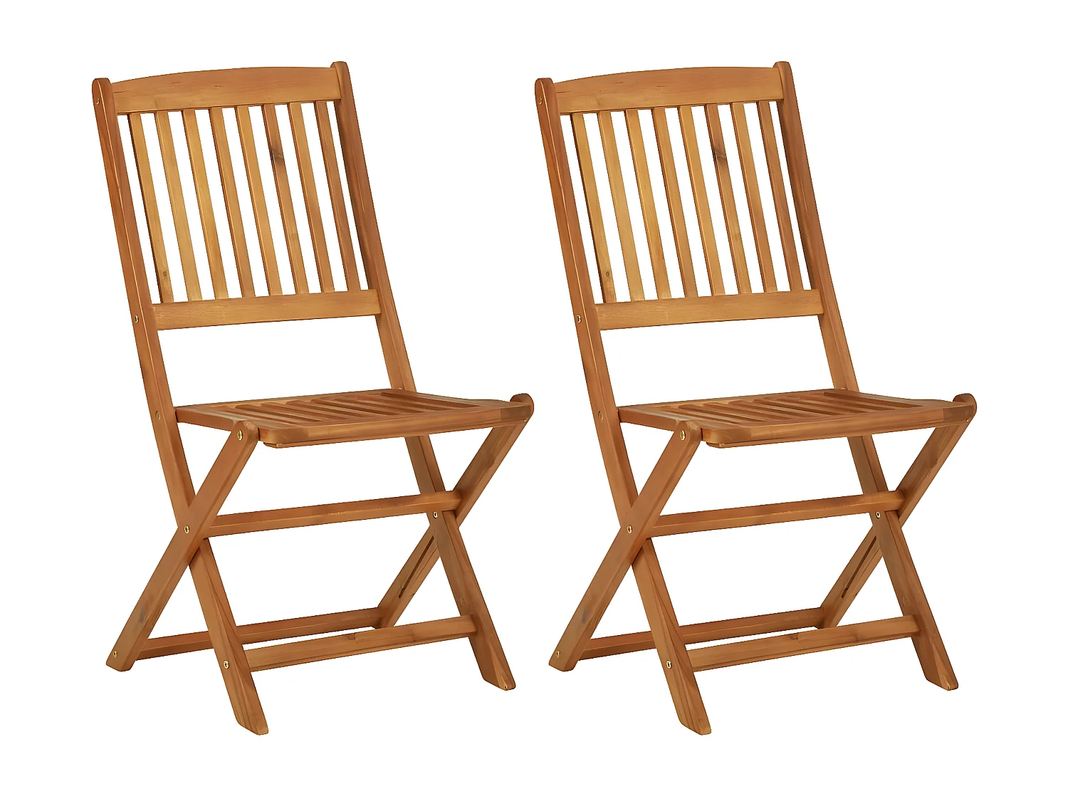 Mobilier à dîner de jardin pliable 3 pcs Bois d'acacia solide 2