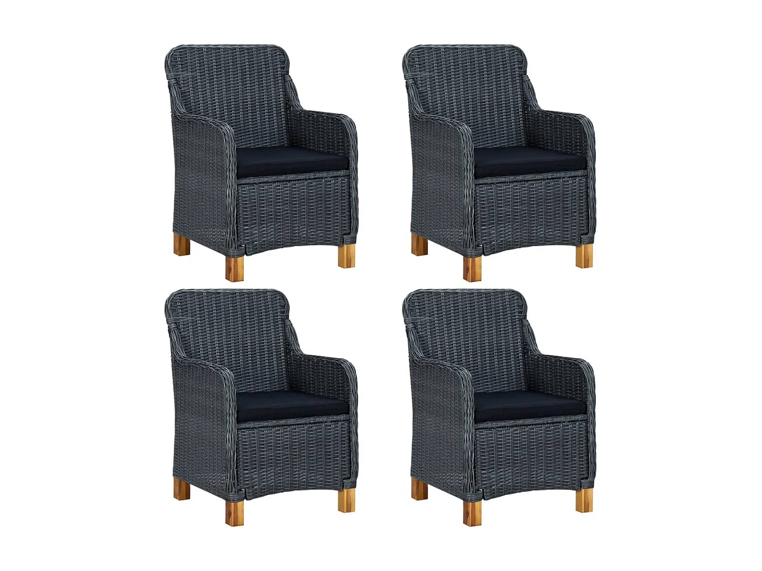 Ensemble de salle à manger de jardin 5 pcs Gris foncé 17