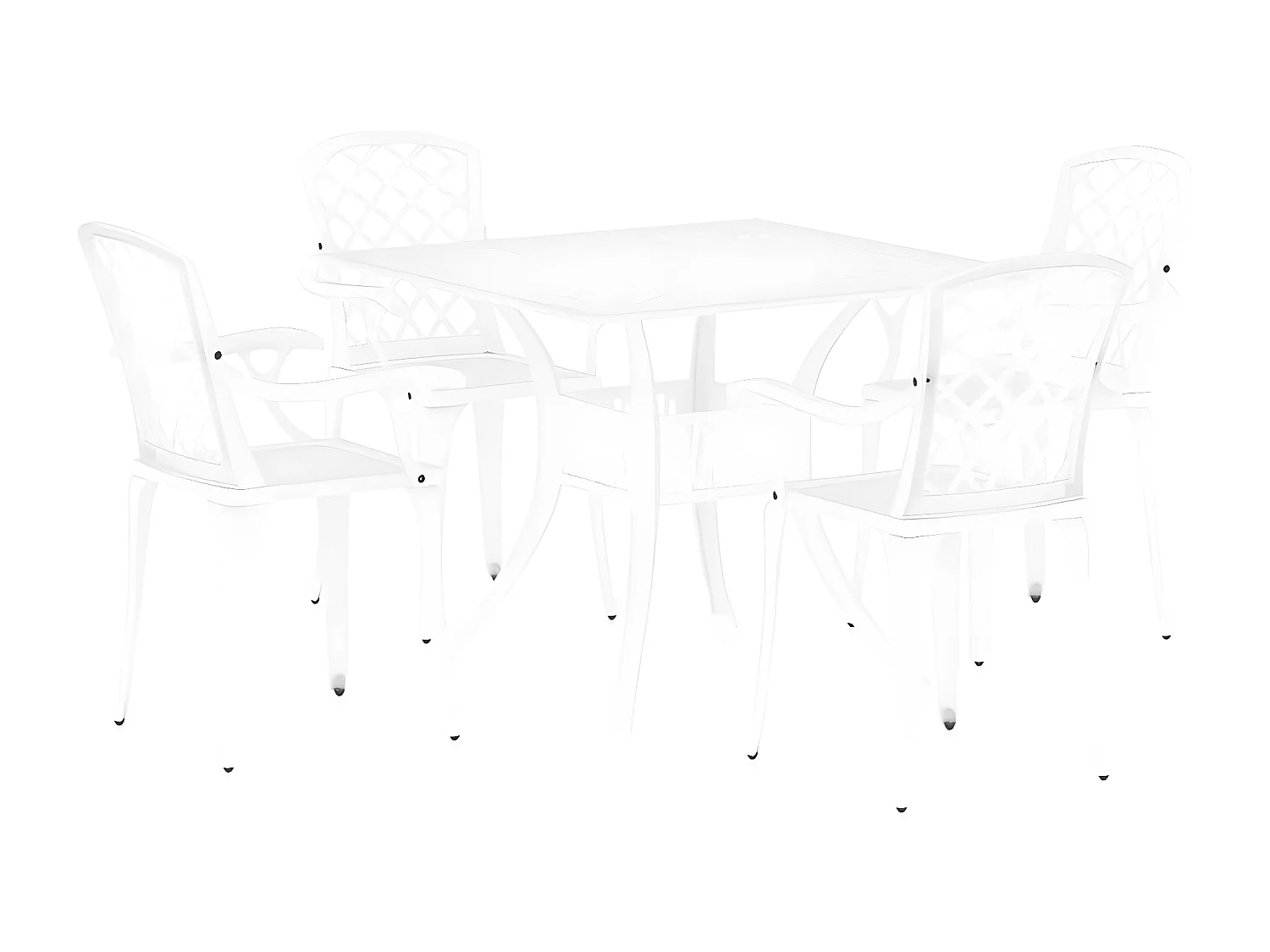 Ensemble de bistro 5 pcs Aluminium coulé Blanc 4