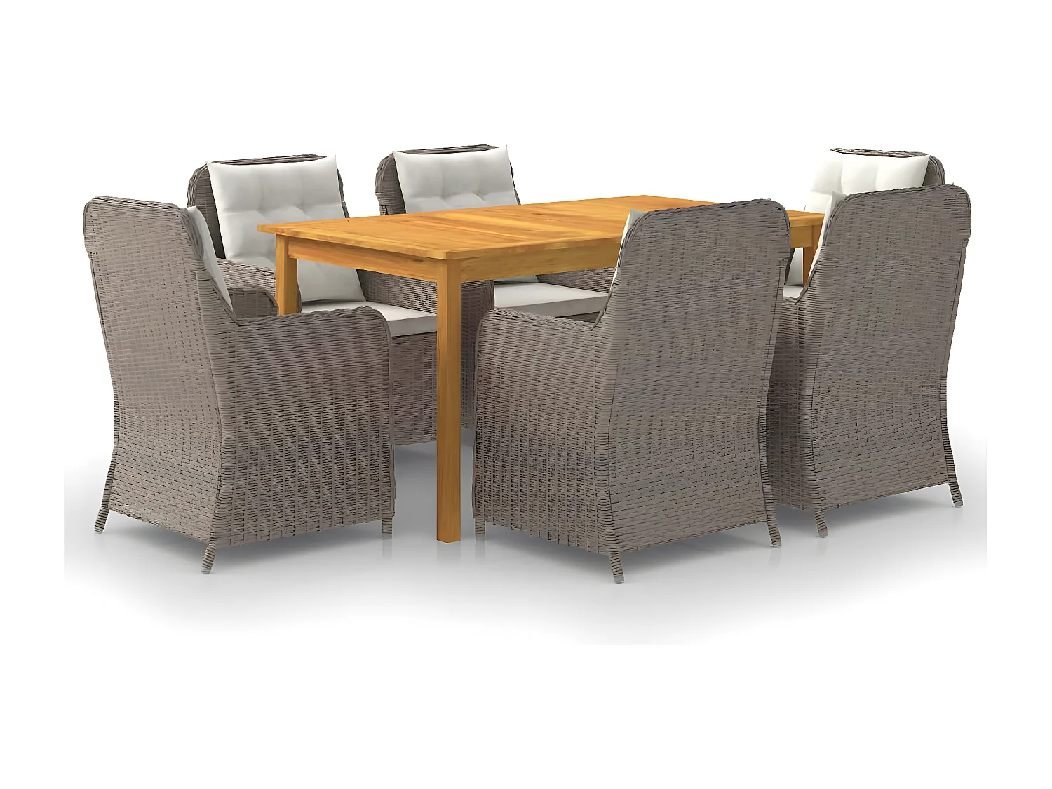 Ensemble de salle à manger de jardin 7 pcs Marron 23