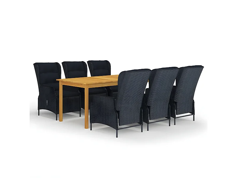 Ensemble de salle à manger de jardin 7 pcs Gris foncé 11