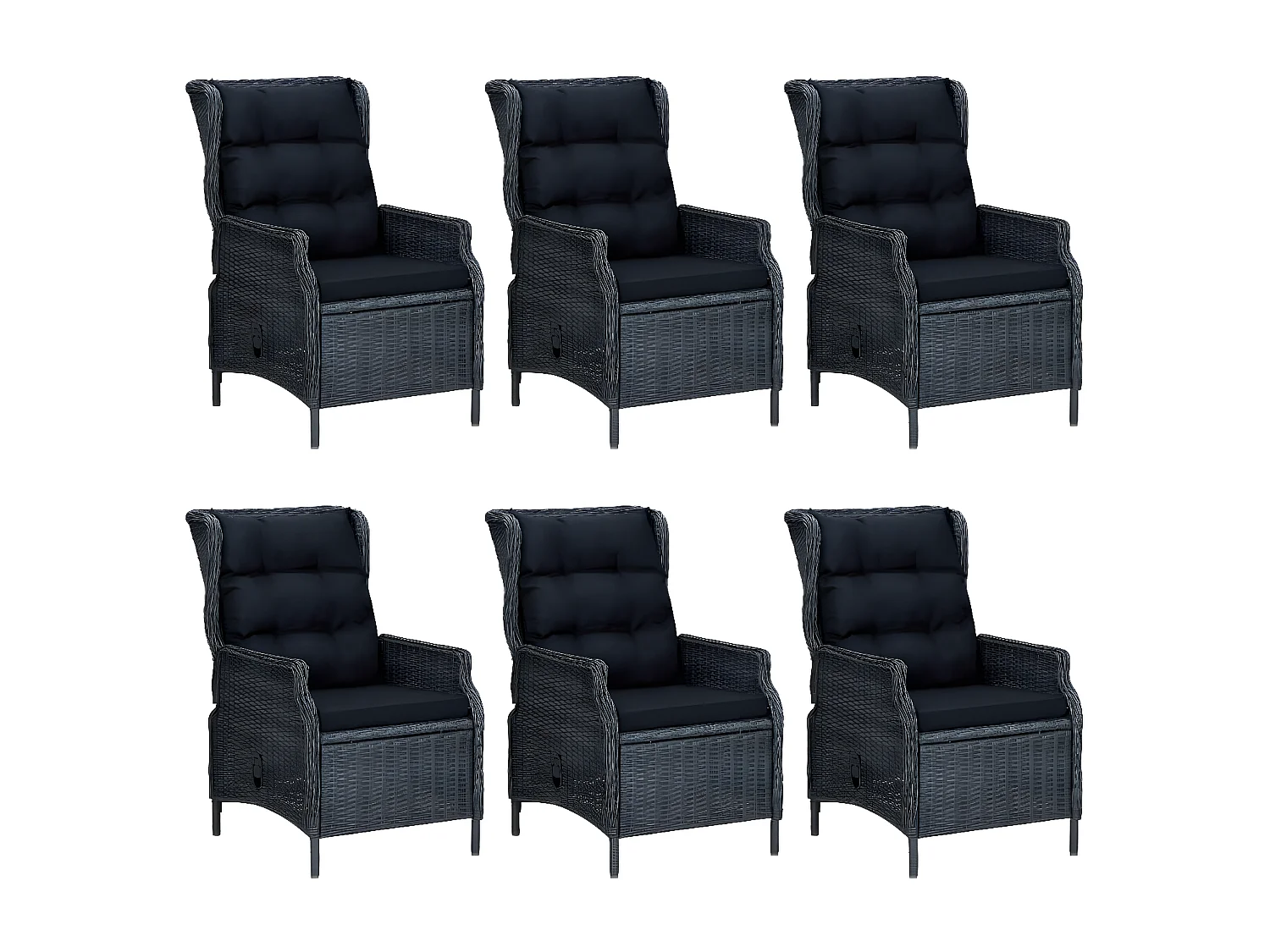 Ensemble de salle à manger de jardin 7 pcs Gris foncé 11