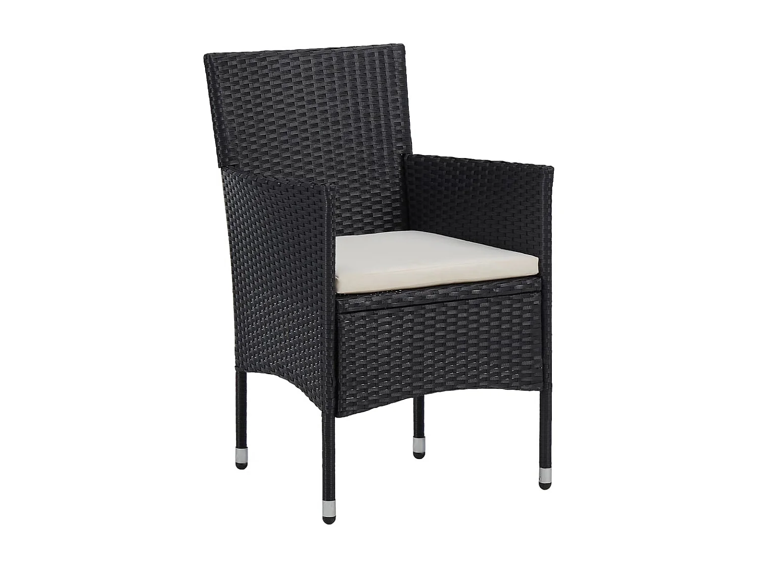 Mobilier à dîner de jardin 3 pcs Résine tressée Noir 2