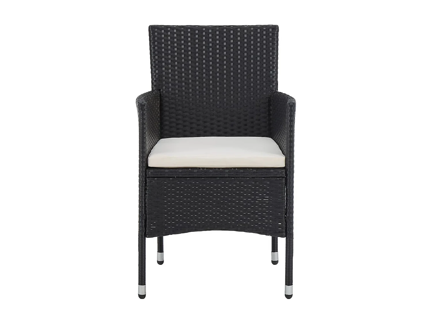 Mobilier à dîner de jardin 3 pcs Résine tressée Noir 2