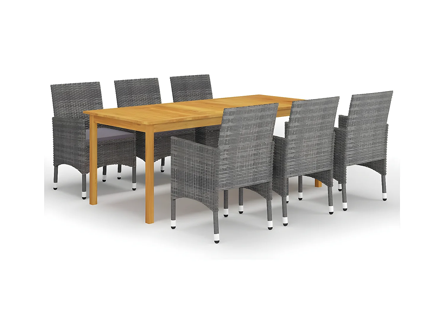Ensemble de salle à manger de jardin 7 pcs Gris 17