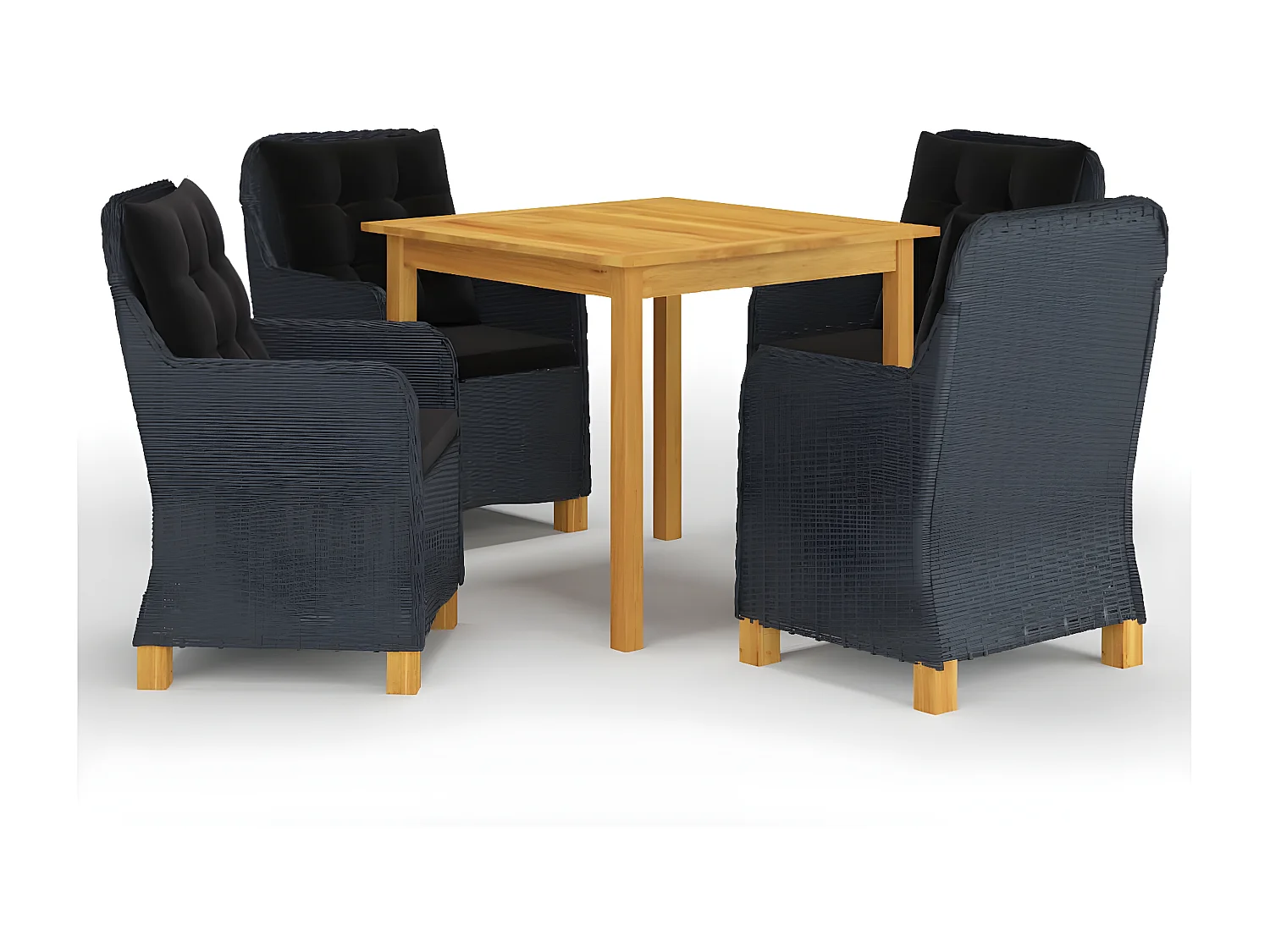 Ensemble de salle à manger de jardin 5 pcs Gris foncé 8