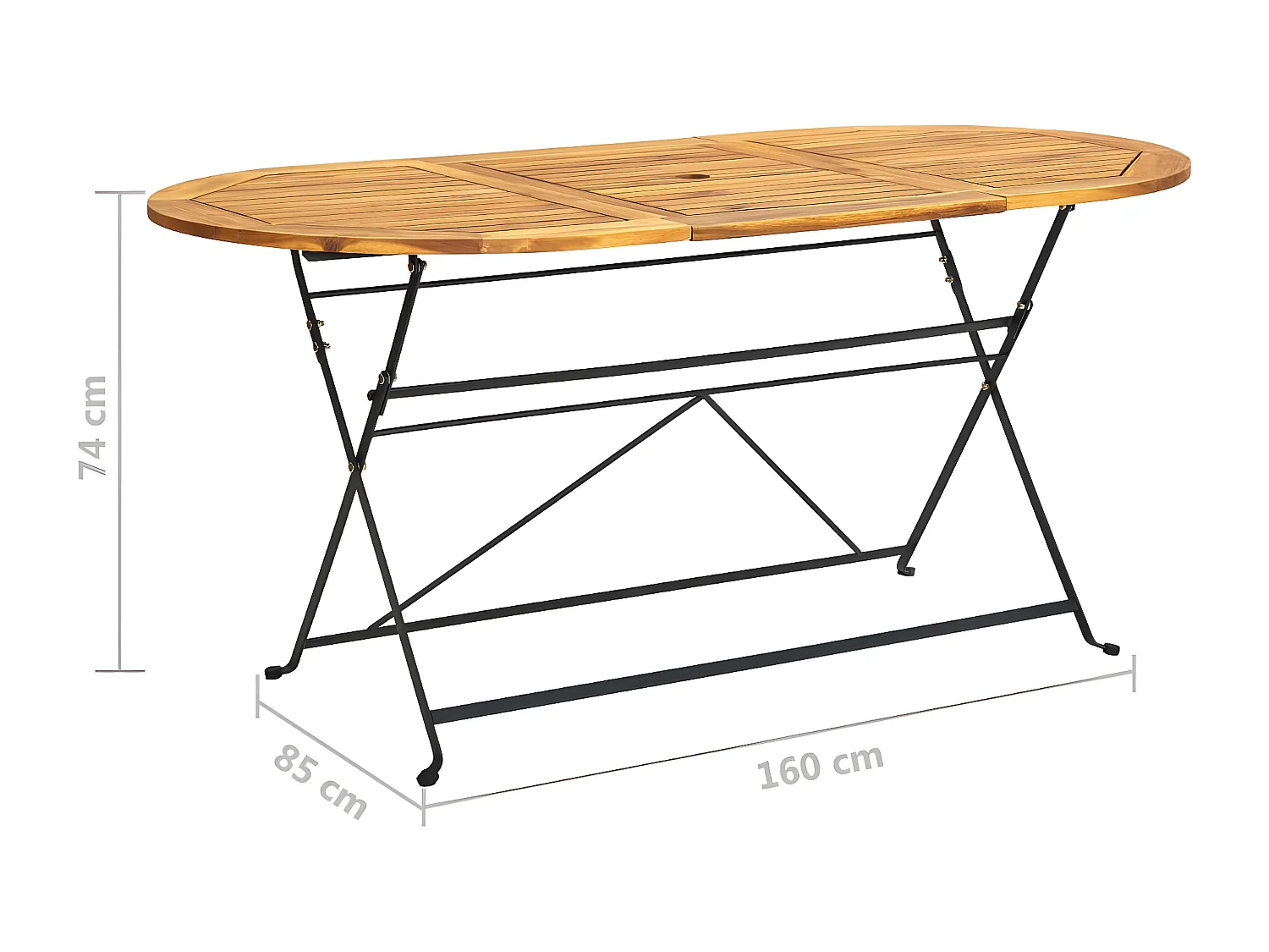 Mobilier à dîner d'extérieur pliable 9 pcs Bois d'acacia solide