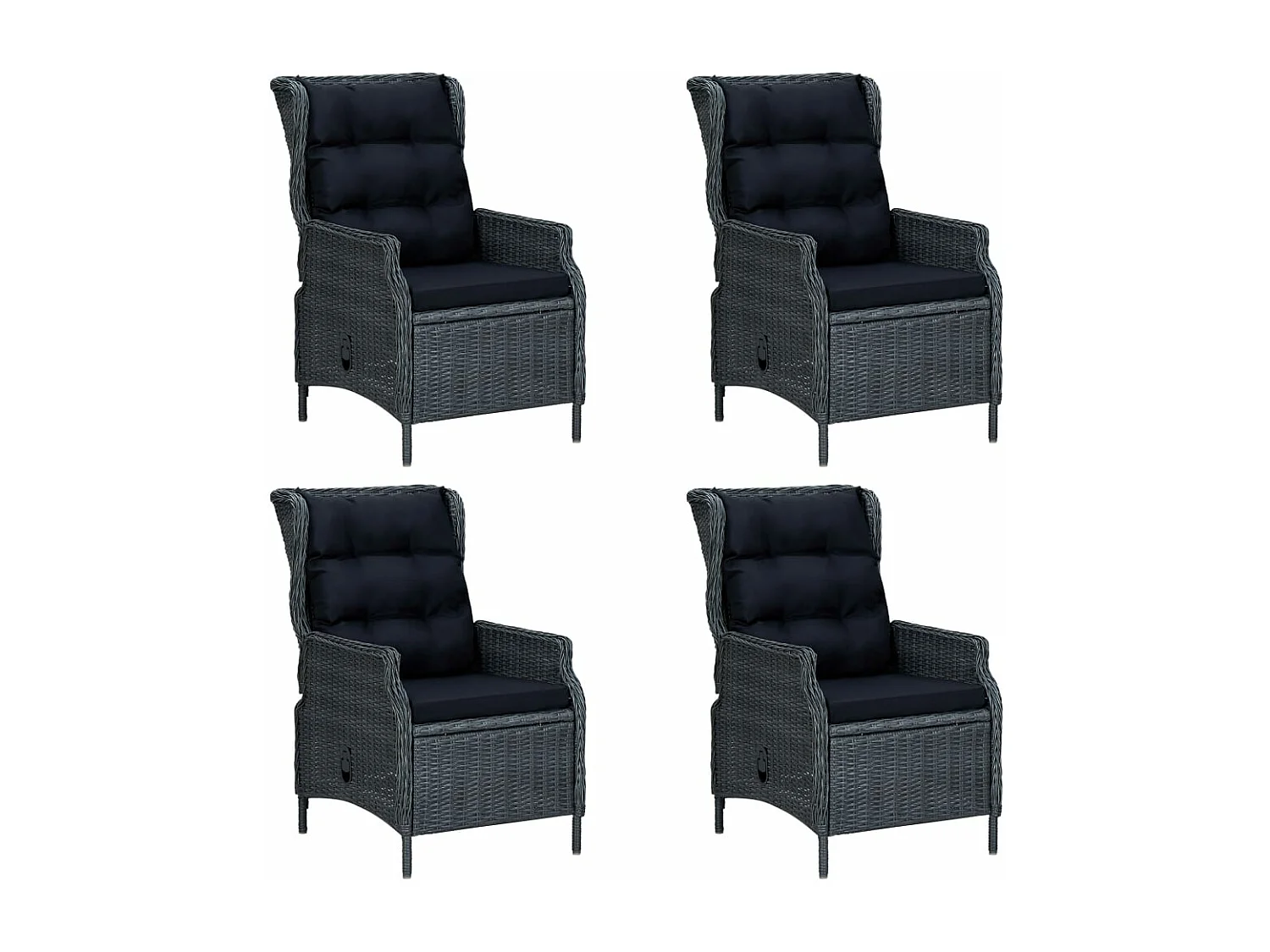 Ensemble de salle à manger de jardin 5 pcs Gris foncé 15