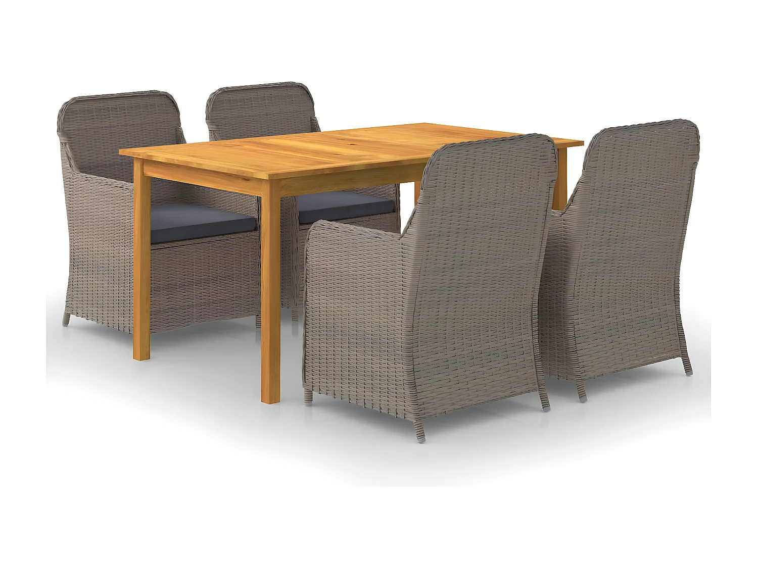 Ensemble de salle à manger de jardin 5 pcs Marron 23