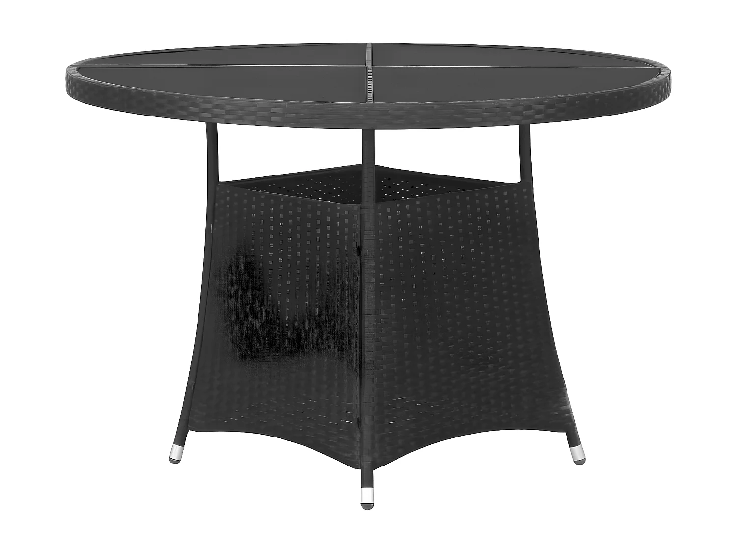 Ensemble à dîner de jardin 5 pcs Résine tressée Noir 4