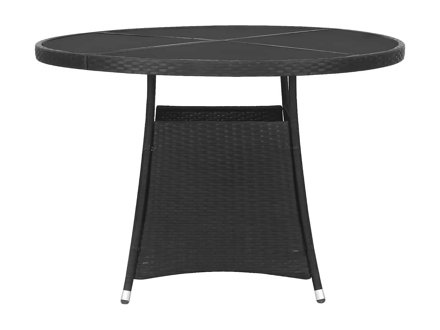 Ensemble à dîner de jardin 5 pcs Résine tressée Noir 4