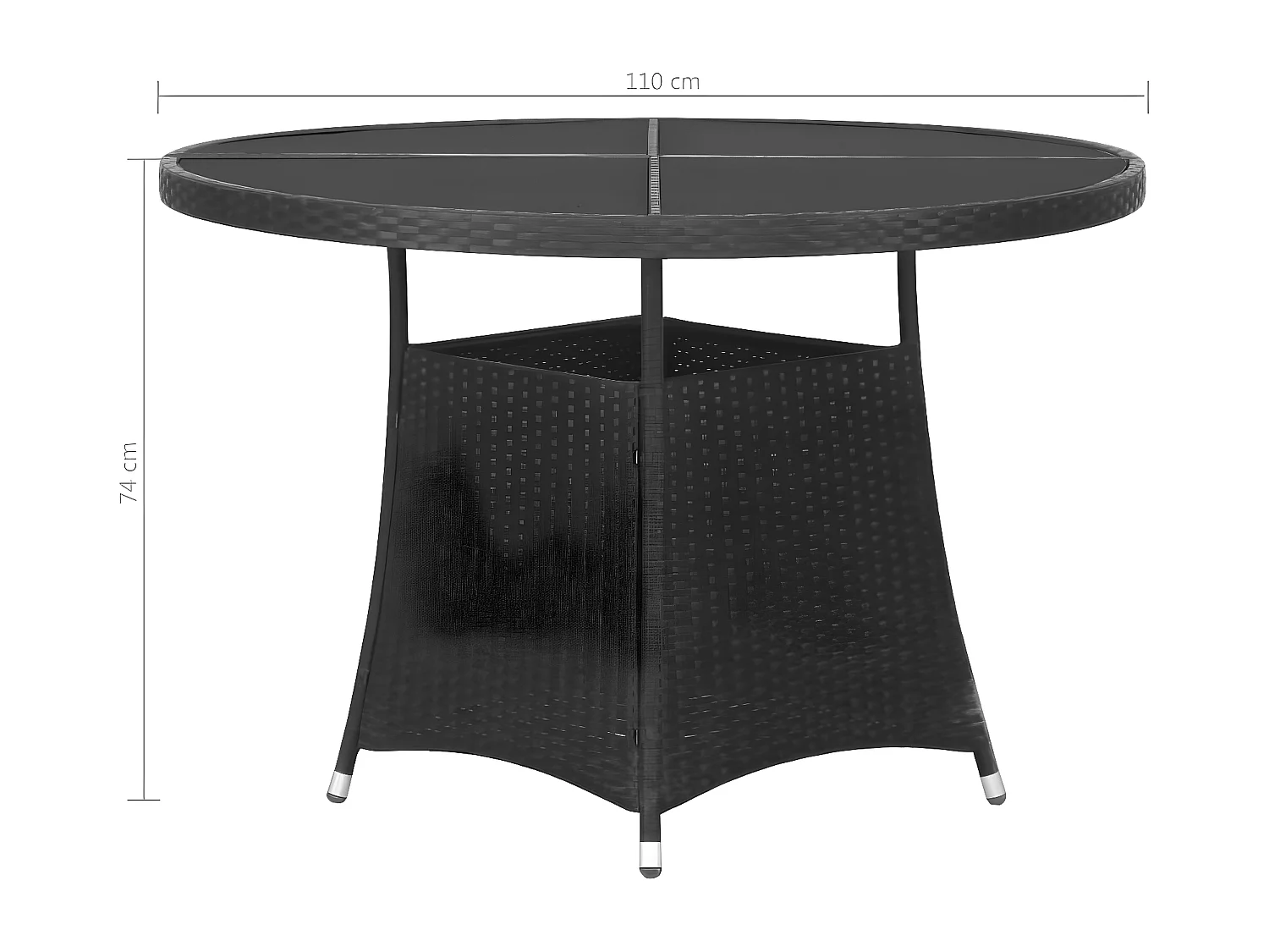 Ensemble à dîner de jardin 5 pcs Résine tressée Noir 4