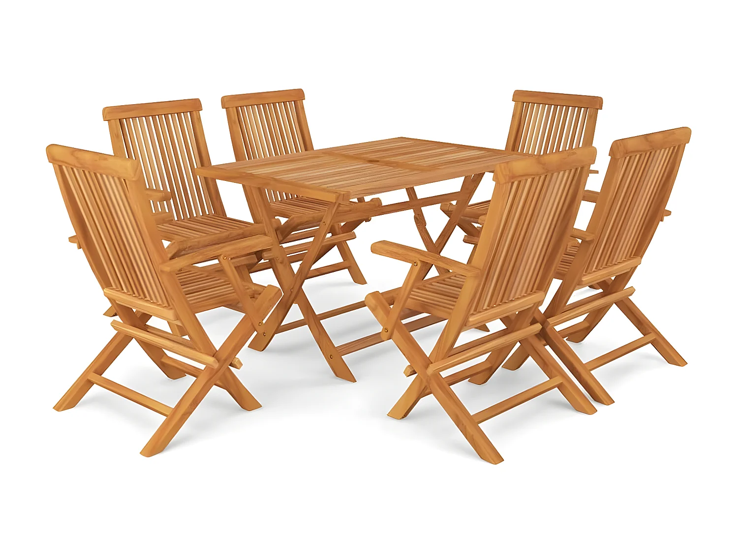 Salon de jardin 7 pcs Bois de teck massif 3