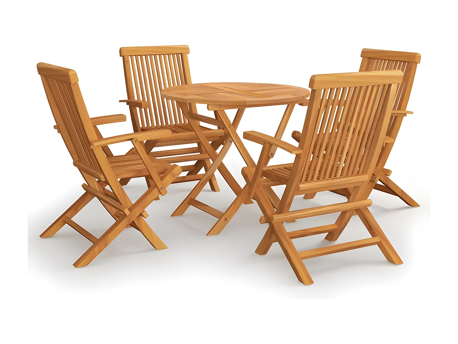 Salon de jardin 5 pcs Bois de teck massif 12