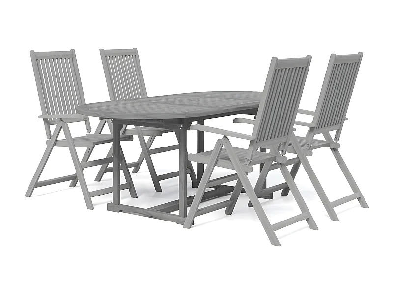 Ensemble de salle à manger de jardin 5 pcs Bois d'acacia massif 6