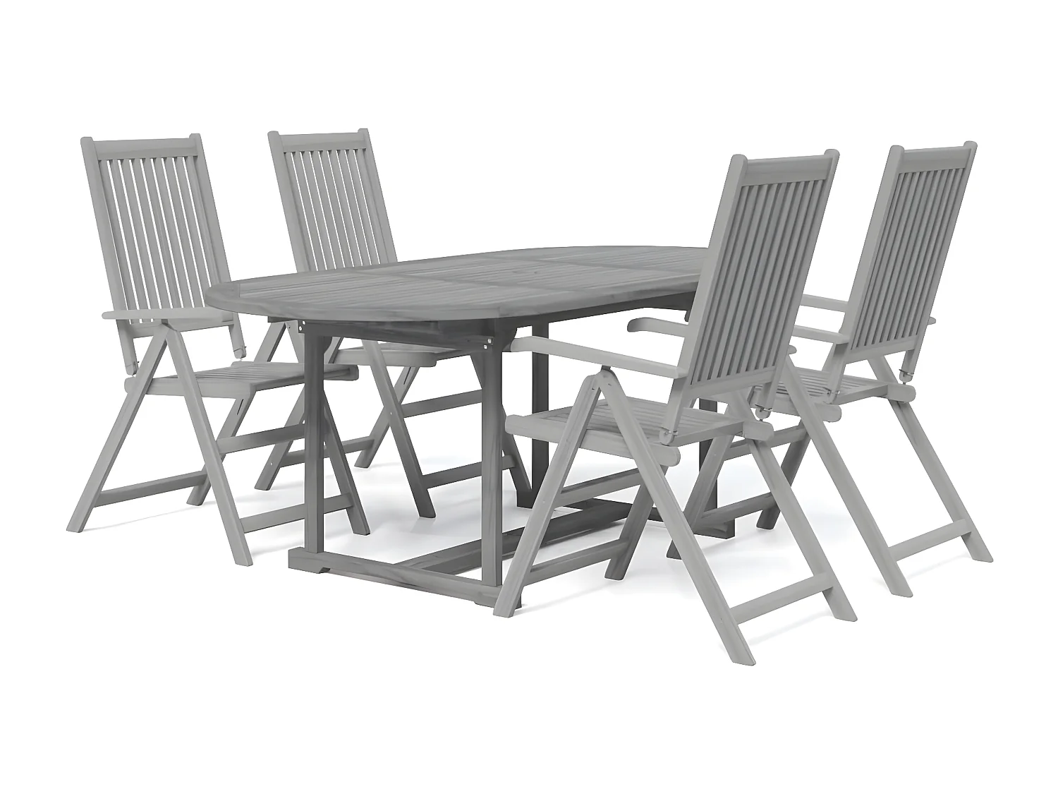 Ensemble de salle à manger de jardin 5 pcs Bois d'acacia massif 6