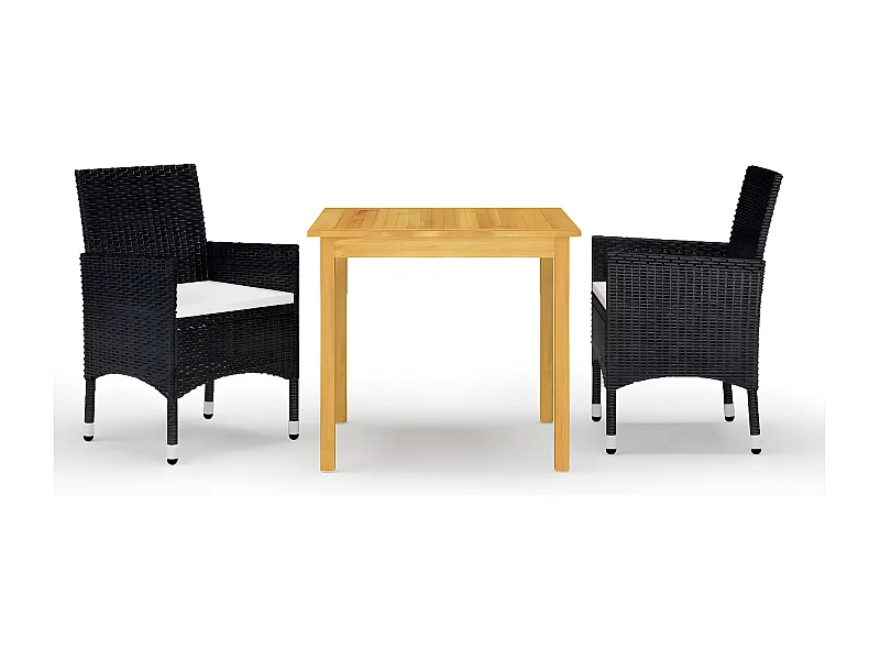 Ensemble de salle à manger de jardin 3 pcs Noir 31