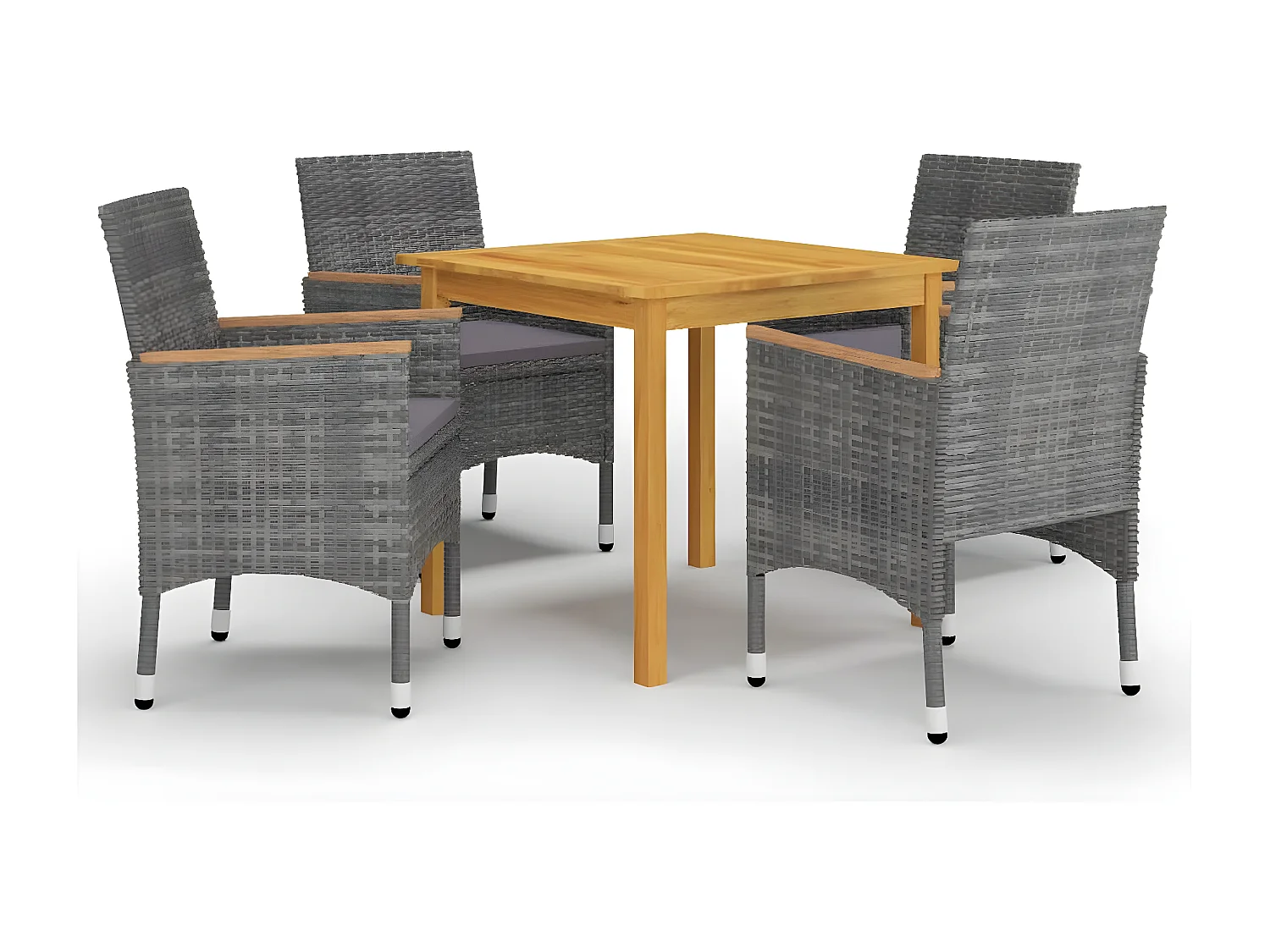 Ensemble de salle à manger de jardin 5 pcs Gris 29