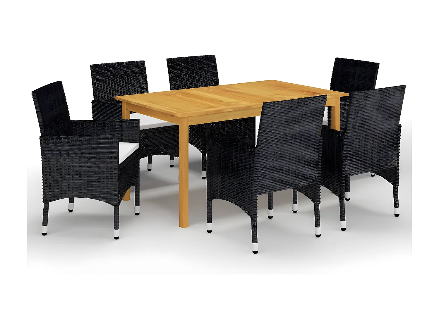 Ensemble de salle à manger de jardin 7 pcs Noir 58