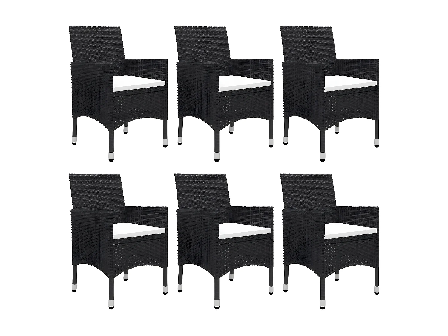 Ensemble de salle à manger de jardin 7 pcs Noir 58
