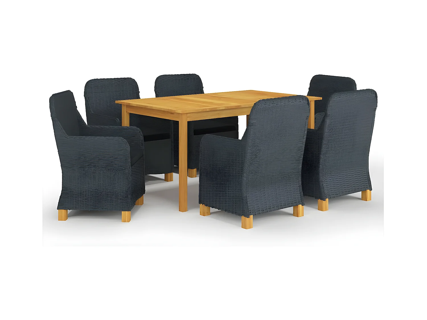 Ensemble de salle à manger de jardin 7 pcs Gris foncé 13
