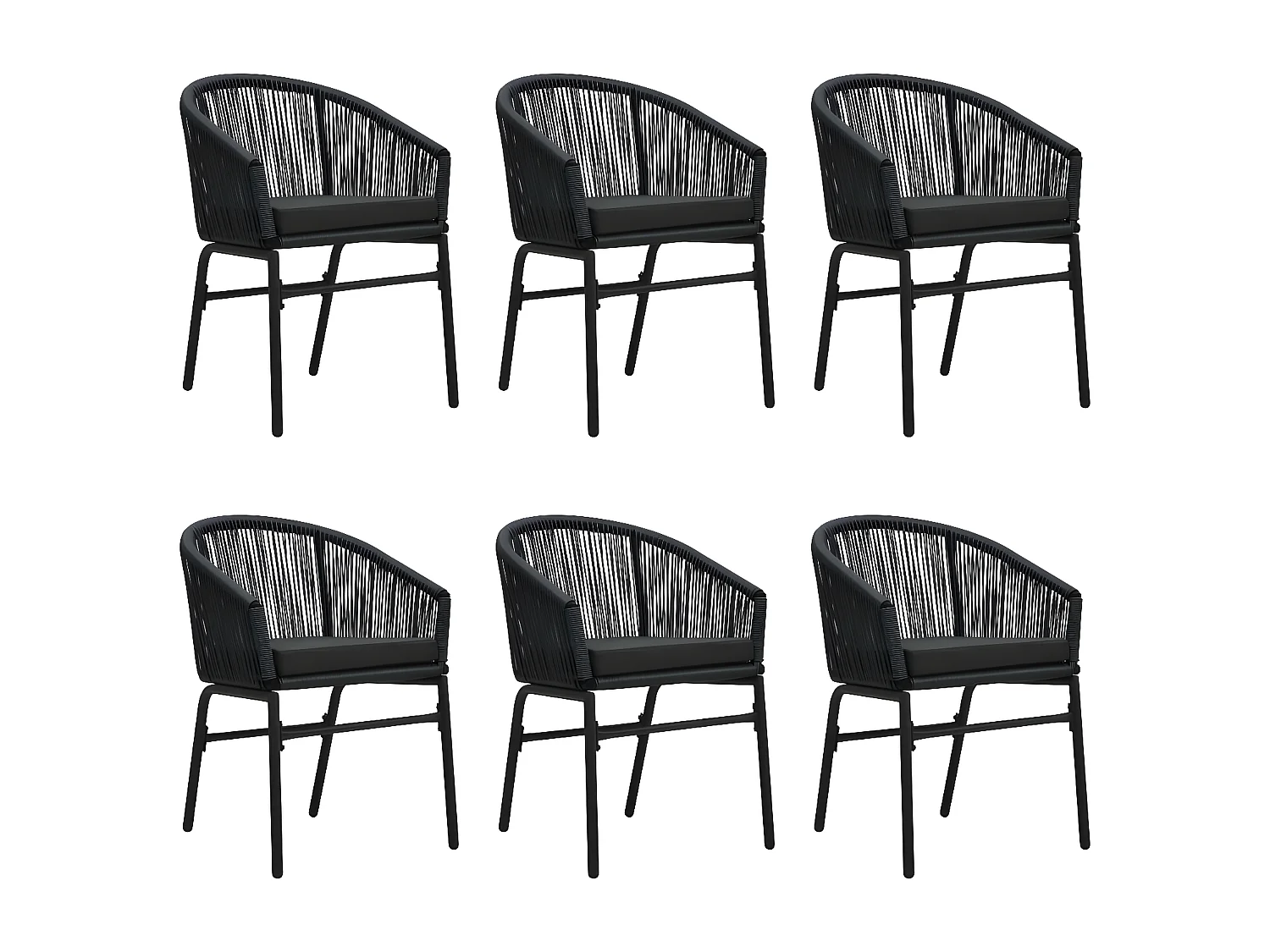 Ensemble de salle à manger de jardin 7 pcs Noir 22