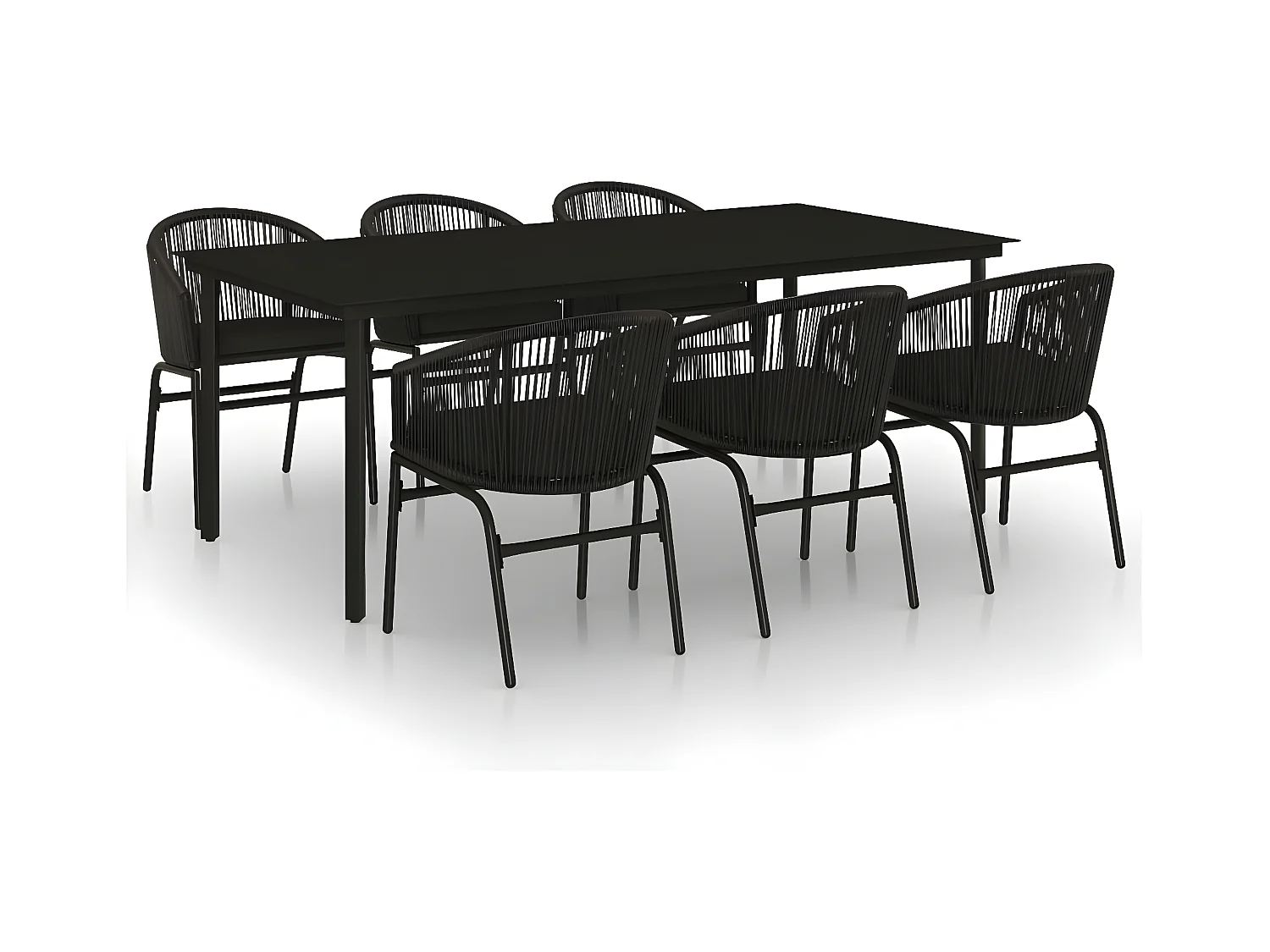 Ensemble de salle à manger de jardin 7 pcs Noir 22