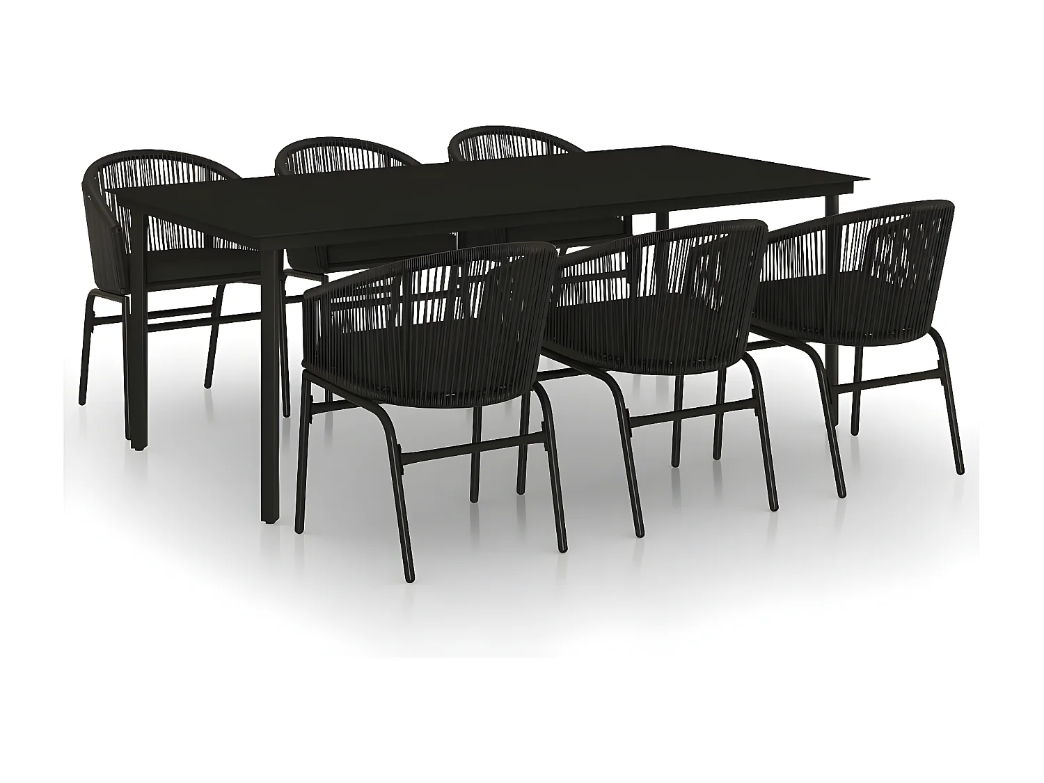 Ensemble de salle à manger de jardin 7 pcs Noir 22